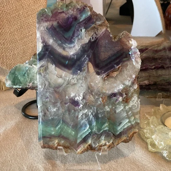Natural Fluorite Crystal Display